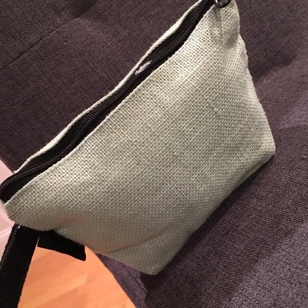 FAT FACE Zip Make-Up Bag, Pale Aqua Green, Black